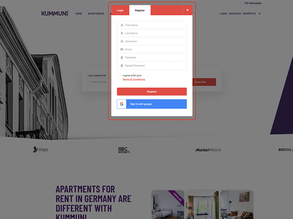 KUMMUNI User Registration Form