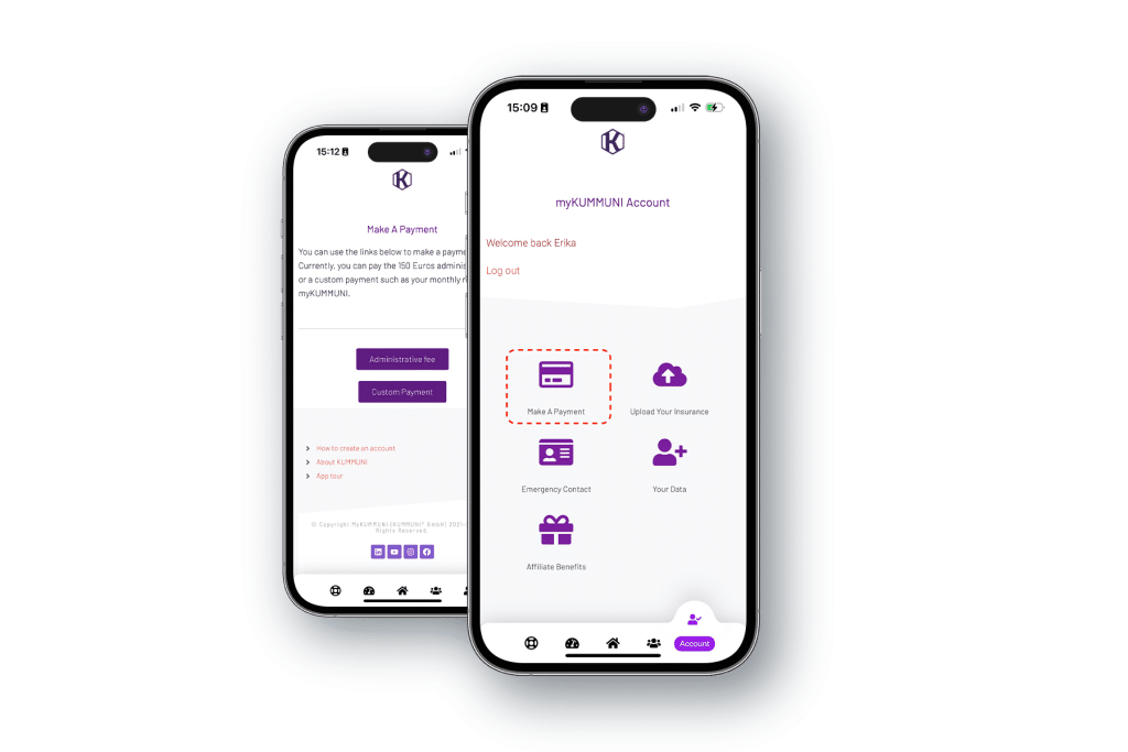 myKUMMUNI payment methods