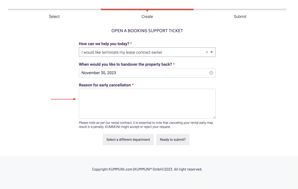 lease termination reasons support